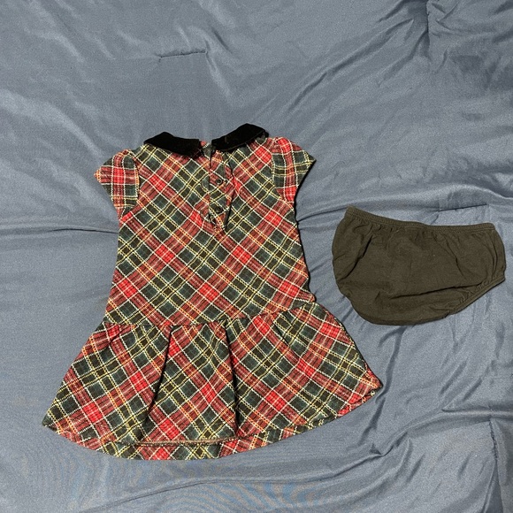 Janie and Jack Little Girls Holiday Dress with Diaper Undie - Picture 4 of 4